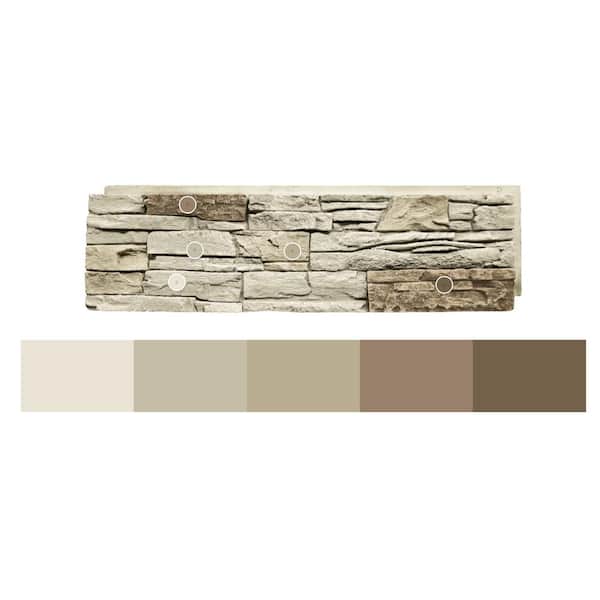 12 in. x 42 in. Stacked Stone Vanilla Bean Faux Stone Siding Panel