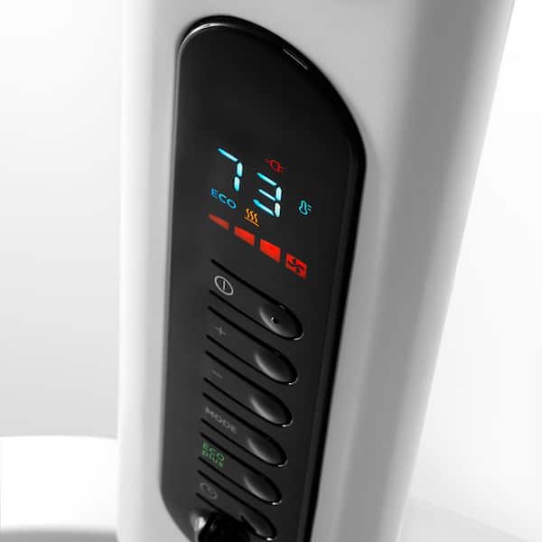 1500-Watt White Slim Style Digital Convection Panel Heater With Fan