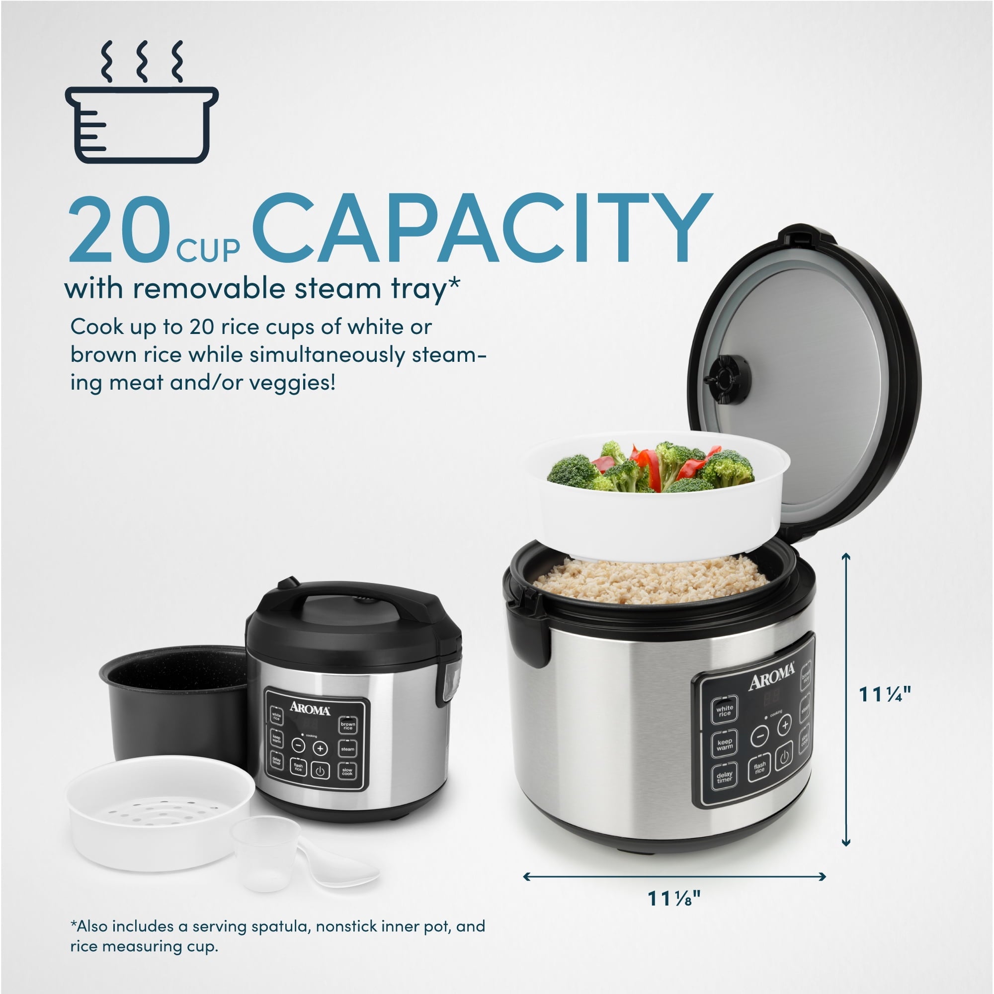 Aroma® 20-Cup Programmable Rice & Grain Cooker and Multi-Cooker