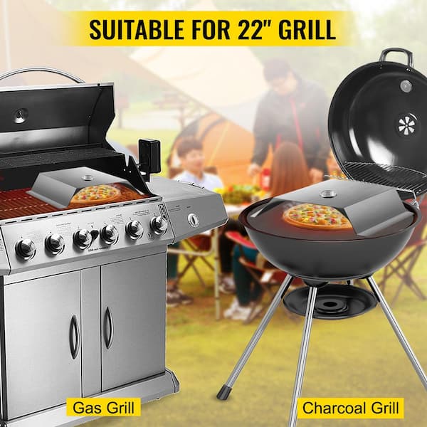 Pizza Oven Kit with Pizza Chamber, 10 in. x 11.8 in. Pizza Peel, 13 in. Round Pizza Stone fit for 22 in. Charcoal Grill