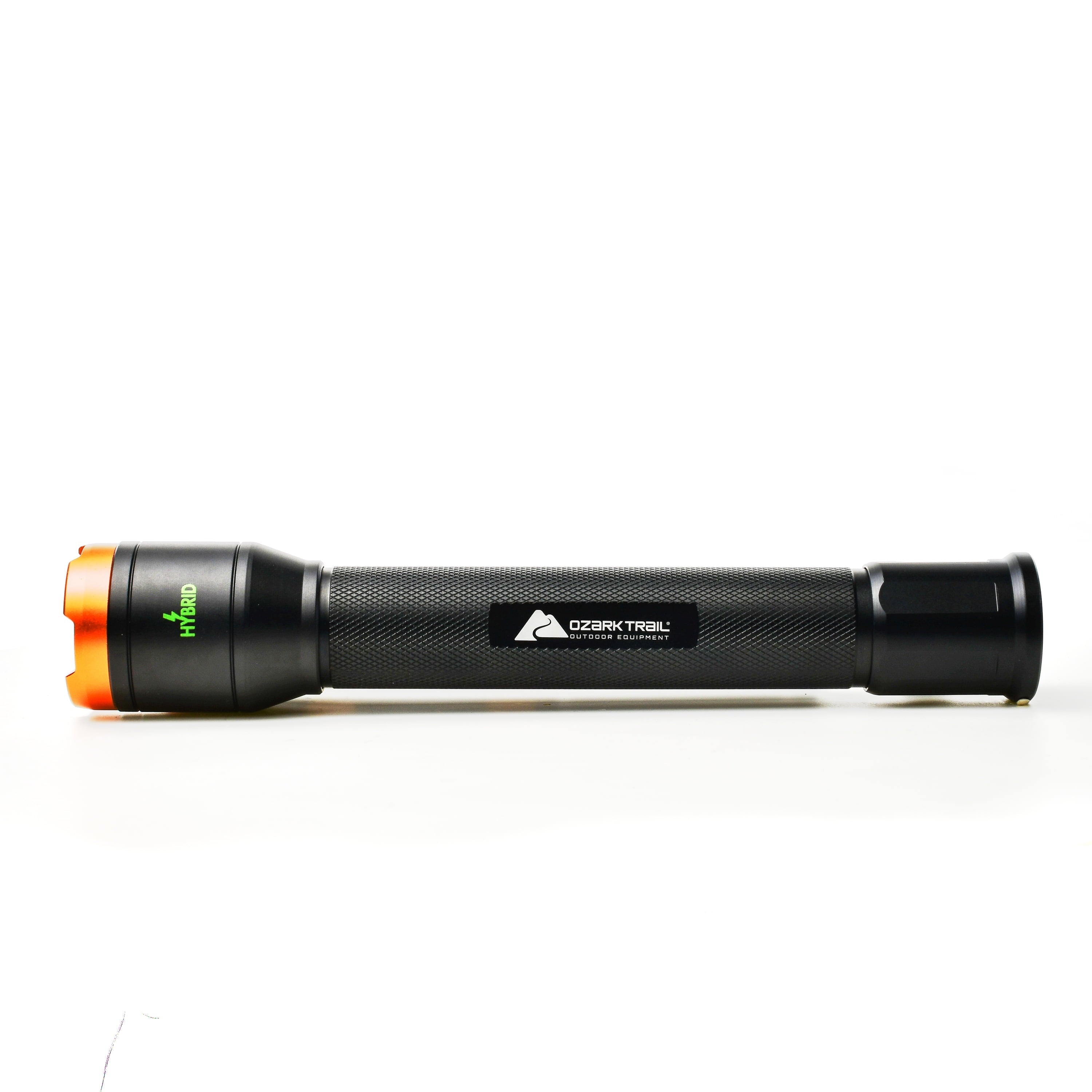 Ozark Trail 1600 Lumens LED Hybrid Power Flashlight (Alkaline and Rechargeable Battery Included)