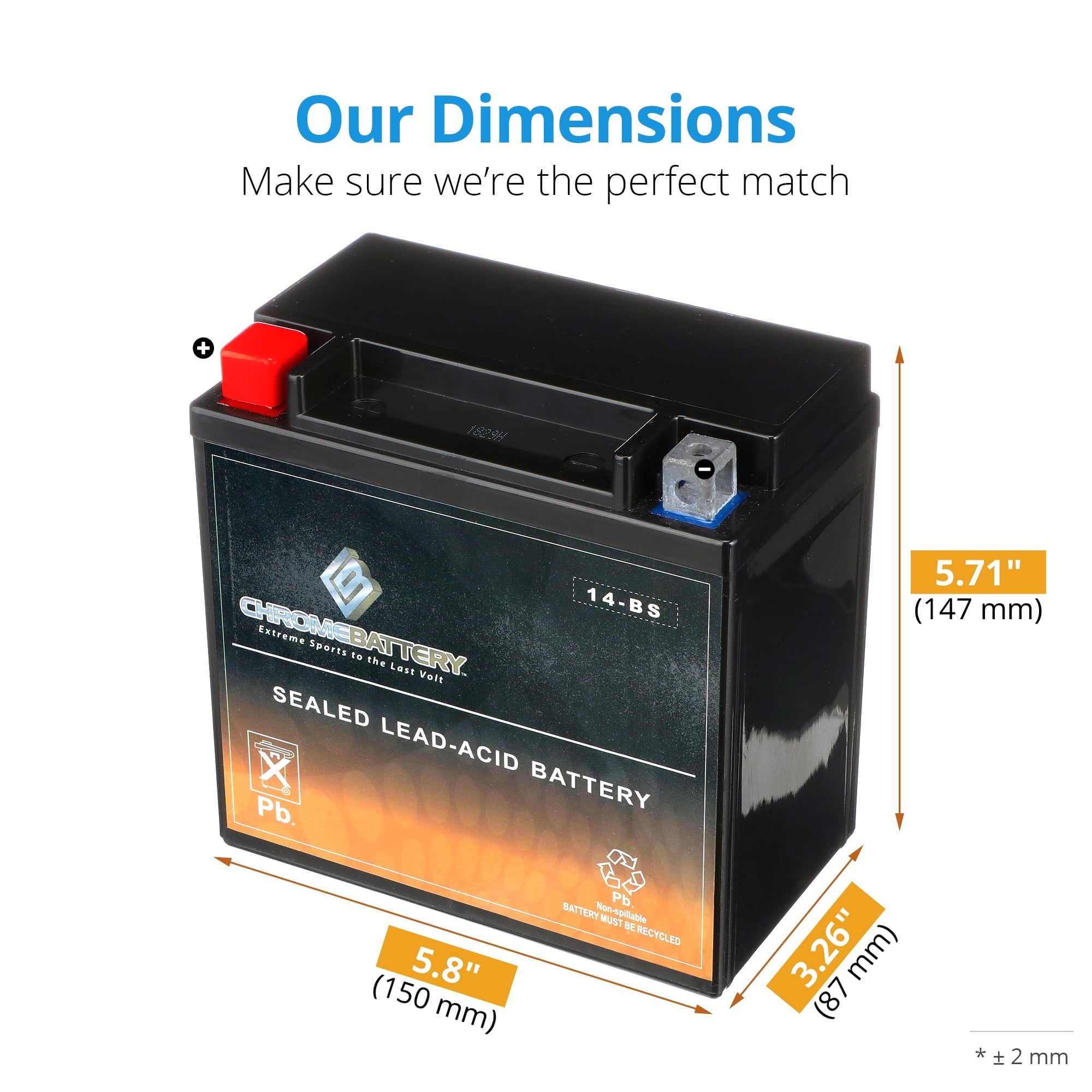 Ytx14-Bs High Performance - Maintenance Free - Sealed Agm Motorcycle Battery