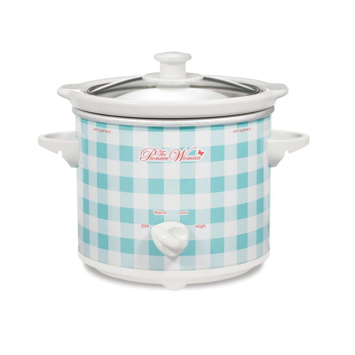 The Pioneer Woman Slow Cooker 1.5 Quart Twin Pack, Breezy Blossom and Teal Gingham, 33018