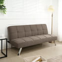 Madison Modern Futon Sofa Bed, Coffee - Compact Design for Small Spaces - Convertible Futon with Linen Fabric for Premium Comfort - Ideal Guest Couch - Stylish & Durable, Supports up to 750 lbs.