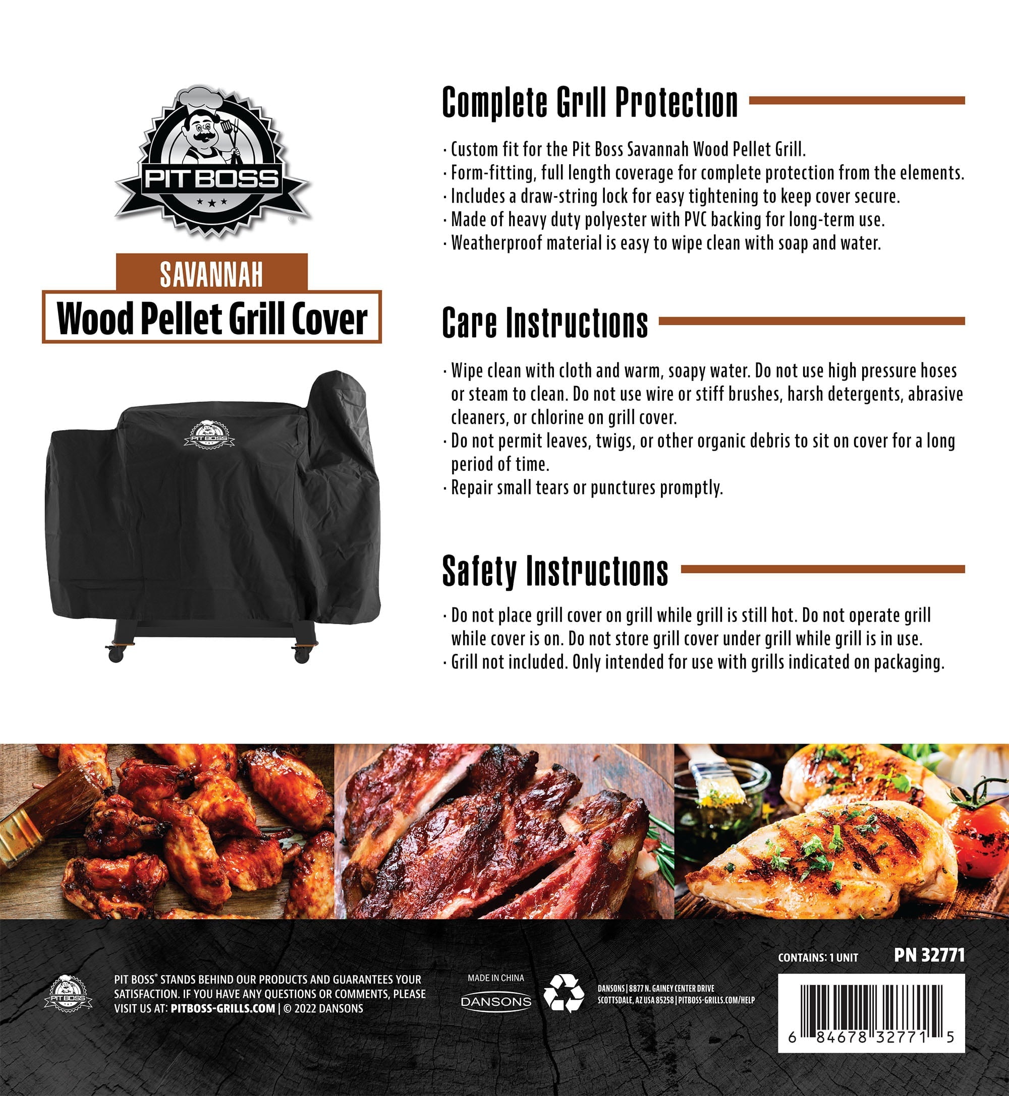 Pit Boss Onyx Edition Savannah Grill Cover