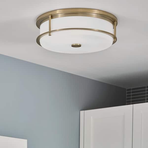 Brit 18 in. 4-Light Champagne Bronze Industrial Hallway Flush Mount Ceiling Light