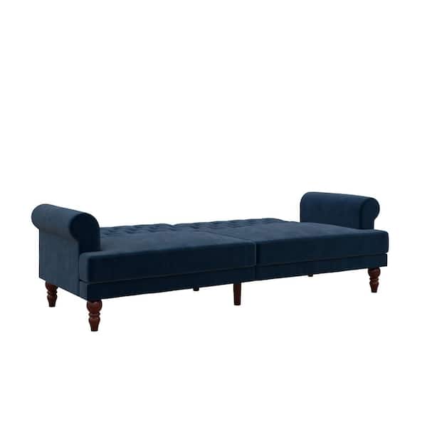 Cassidy Blue Velvet Upholstered Futon