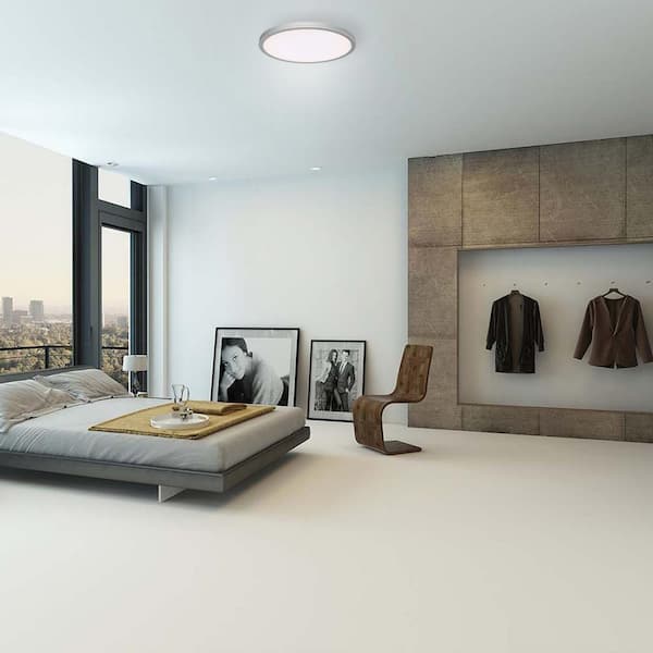 Geos 22 in. 1-Light 3000K Titanium LED Flush Mount