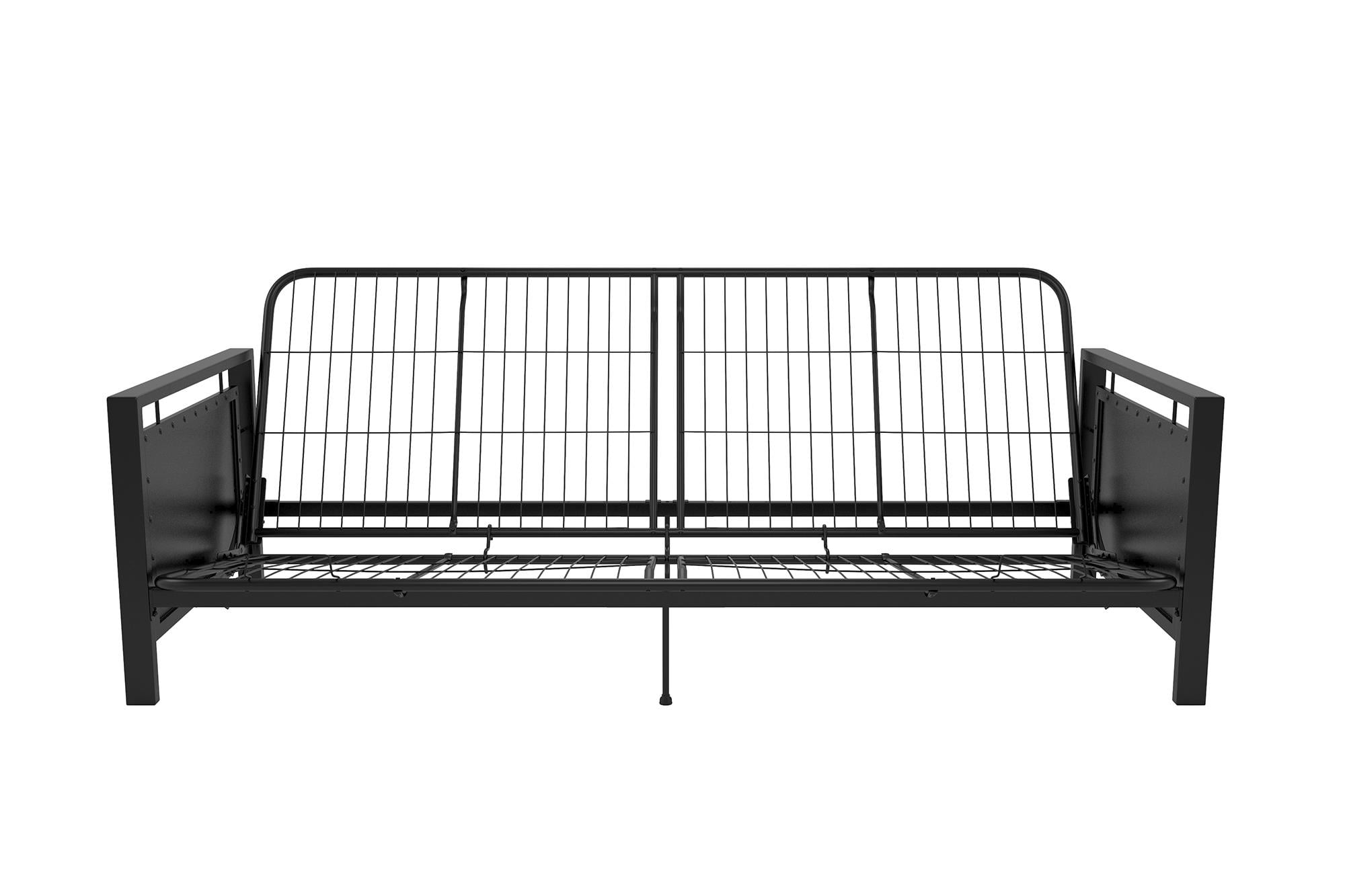 DHP Henley Metal Arm Futon Frame, Black Metal