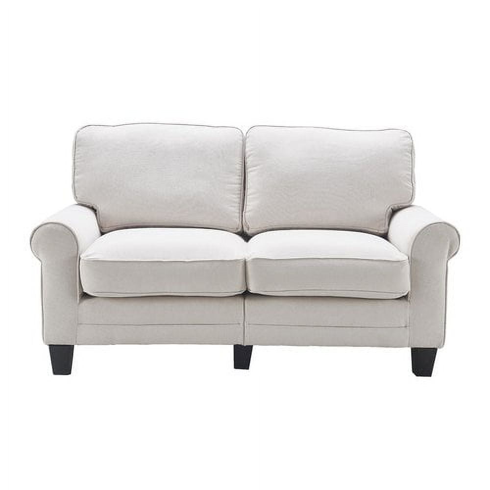 Serta Copenhagen Traditional Rolled Arm 61-inch Loveseat, Gray Fabric
