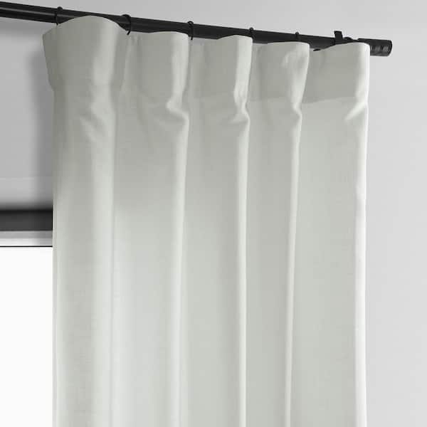 Off White Classic Faux Linen Rod Pocket Light Filtering Curtain - 50 in. W x 108 in. L (1 Panel)
