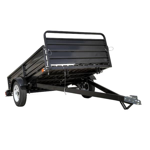 1639 lb. Payload Capacity 4.5 ft. x 7.5 ft. Utility Trailer Kit with Bed Tilt and Collapsing Ends to Extend Bed to 12 ft