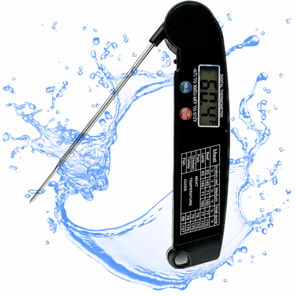 LINKPAL Instant Read Meat Thermometer for Grill and Cooking, Best Waterproof Ultra Fast Thermometer with Backlight & Calibration. Digital Food Probe for Kitchen, Outdoor Grilling and BBQ