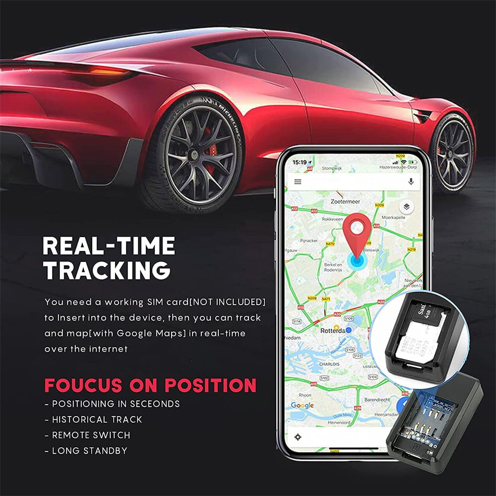 Magnetic Mini GPS - GPS Tracker for Vehicles,Real Time Car Locator Tracker GPS Tracking Device, Mini Magnetic GPS Real time Car Locator, Full USA Coverage, No Monthly Fee,for Vehicle/Car/Person Model
