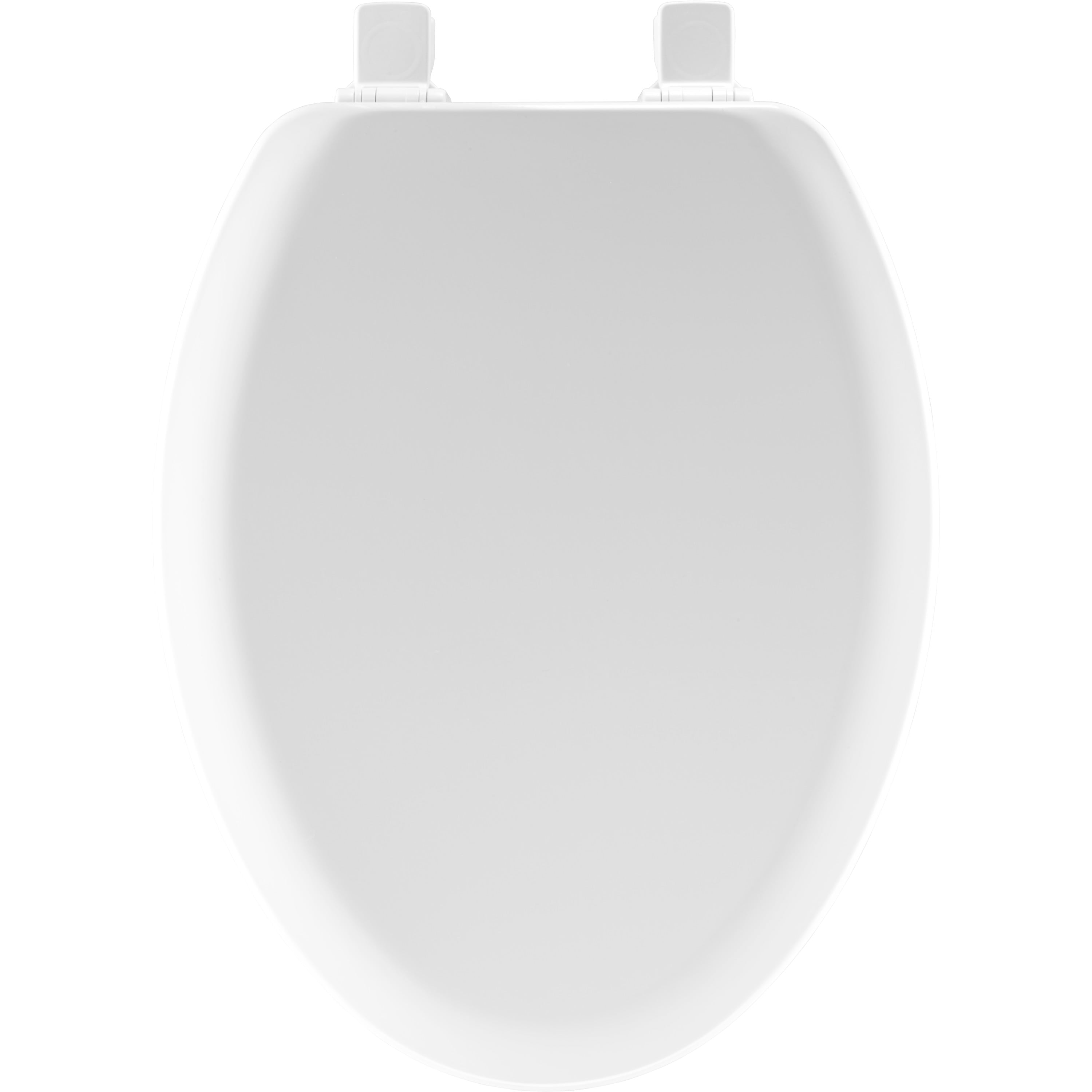 Mayfair Cameron Elongated Enameled Wood Toilet Seat in White Never Looosens and Removes for Easy Cleaning