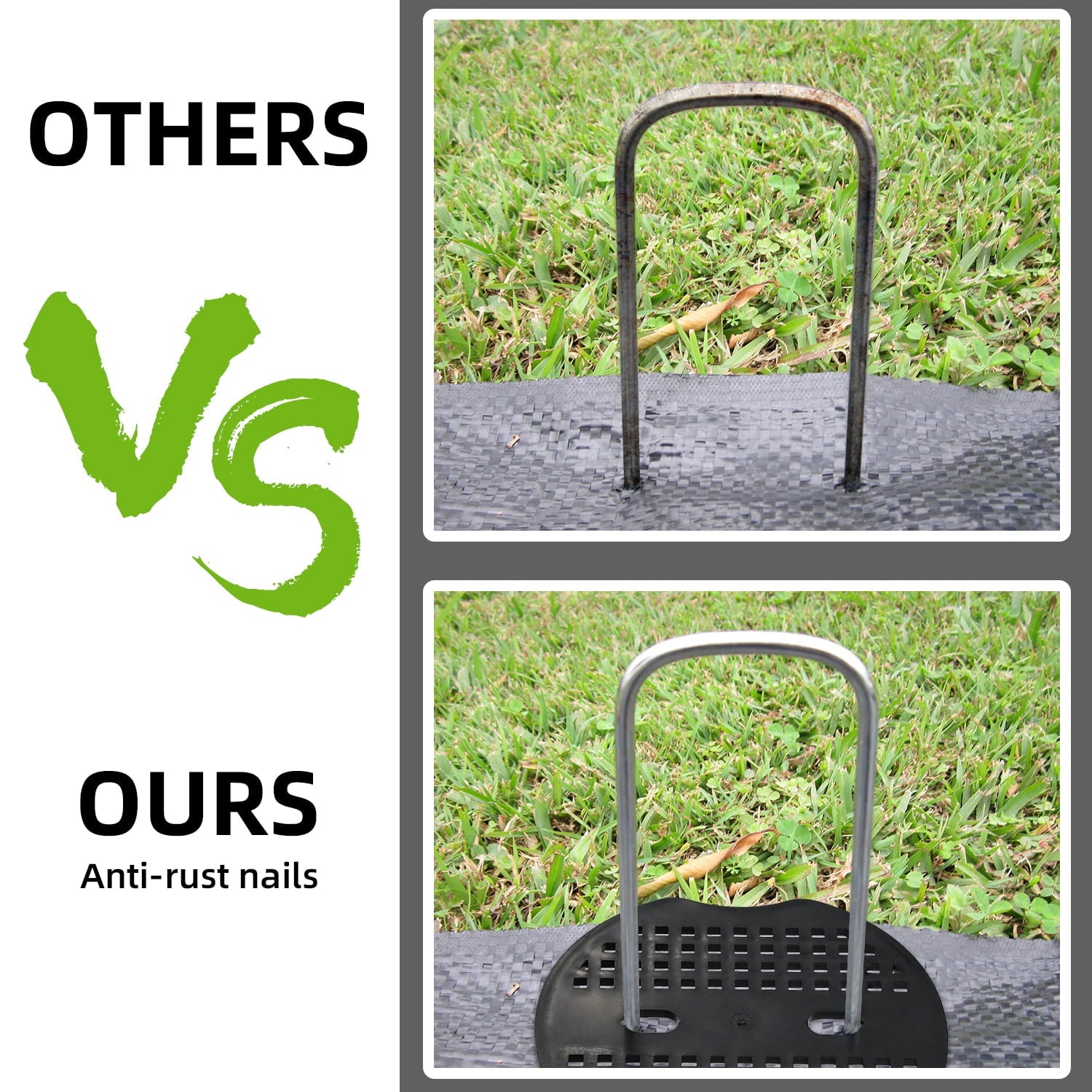 40 Pack 6 Inch Landscape Staples & 40pcs Fixing Gasket Sets, Garden Stakes Galvanized Steel Fabric Pins Heavy-Duty U Shape Sod Turf Pins for Ground Weed Fabric Barrier, Orchard, Yard, Tents