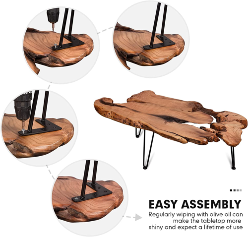 Live Edge Coffee Table, Natural Living Room Coffee Table with Clear Lacquer Fini