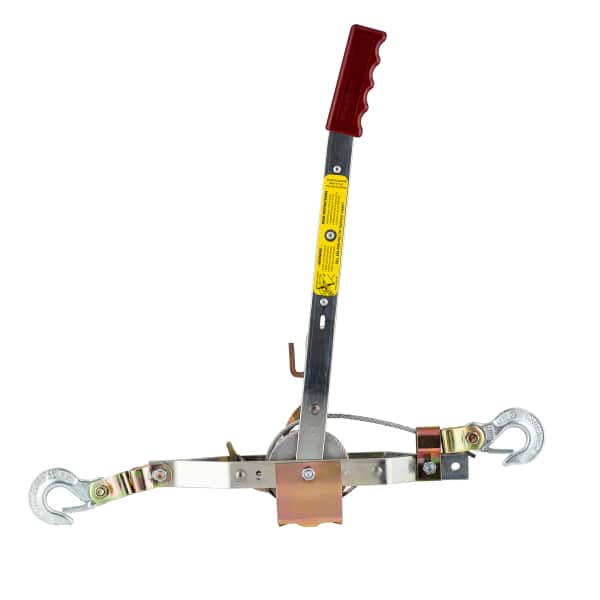 2,000 lb. 1-Ton Capacity 12 ft. Max Lift 15:1 Leverage Winch Puller Come Along Tool with 12 ft. of Cable Included