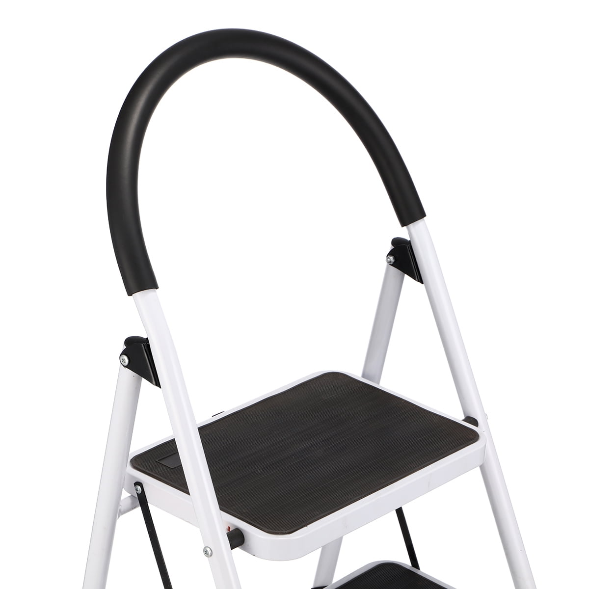 KingSo 3 Step Ladder, Folding Stool with Steel Wide Anti-Slip Pedal and Handgrip
