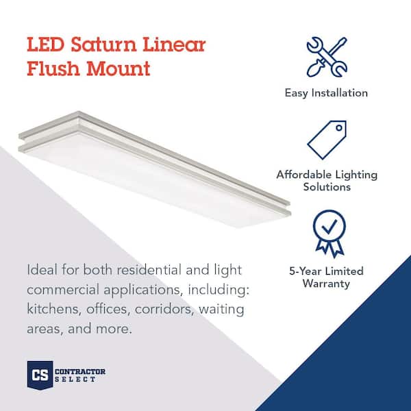 Brushed Nickel Linear Saturn LED Flush Mount