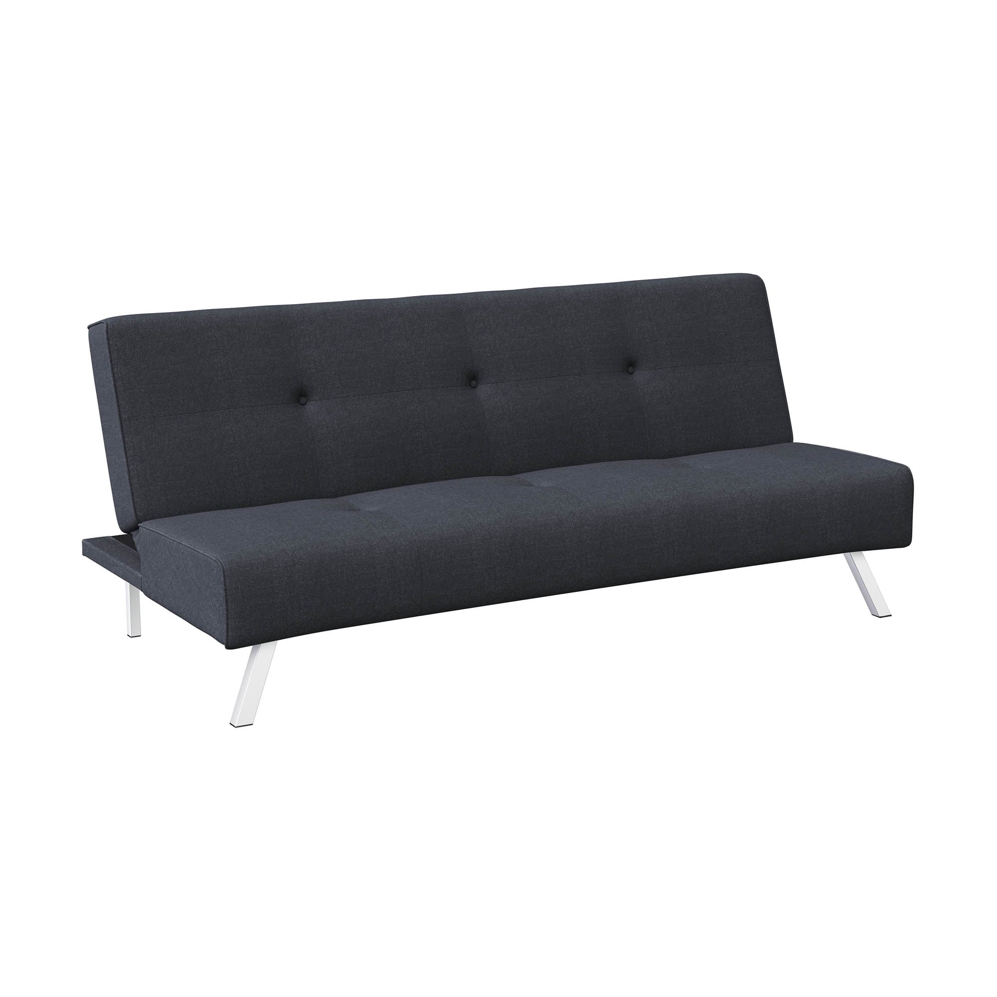 Serta Shirley Modern Tufted Futon, Charcoal Gray Fabric