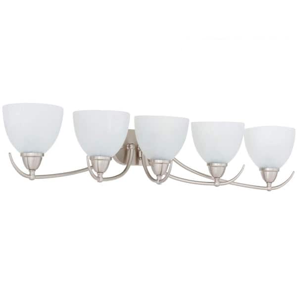 5-Light Brushed Nickel Bath and Vanity Light