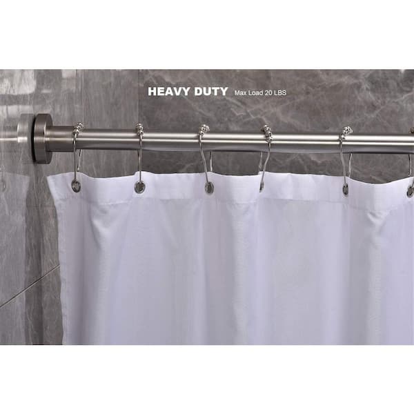 Tension Curtain Rod 43-73 In. Brushed Nickel, Never Rust and Non-Slip and Heavy Duty Shower Curtain Rod