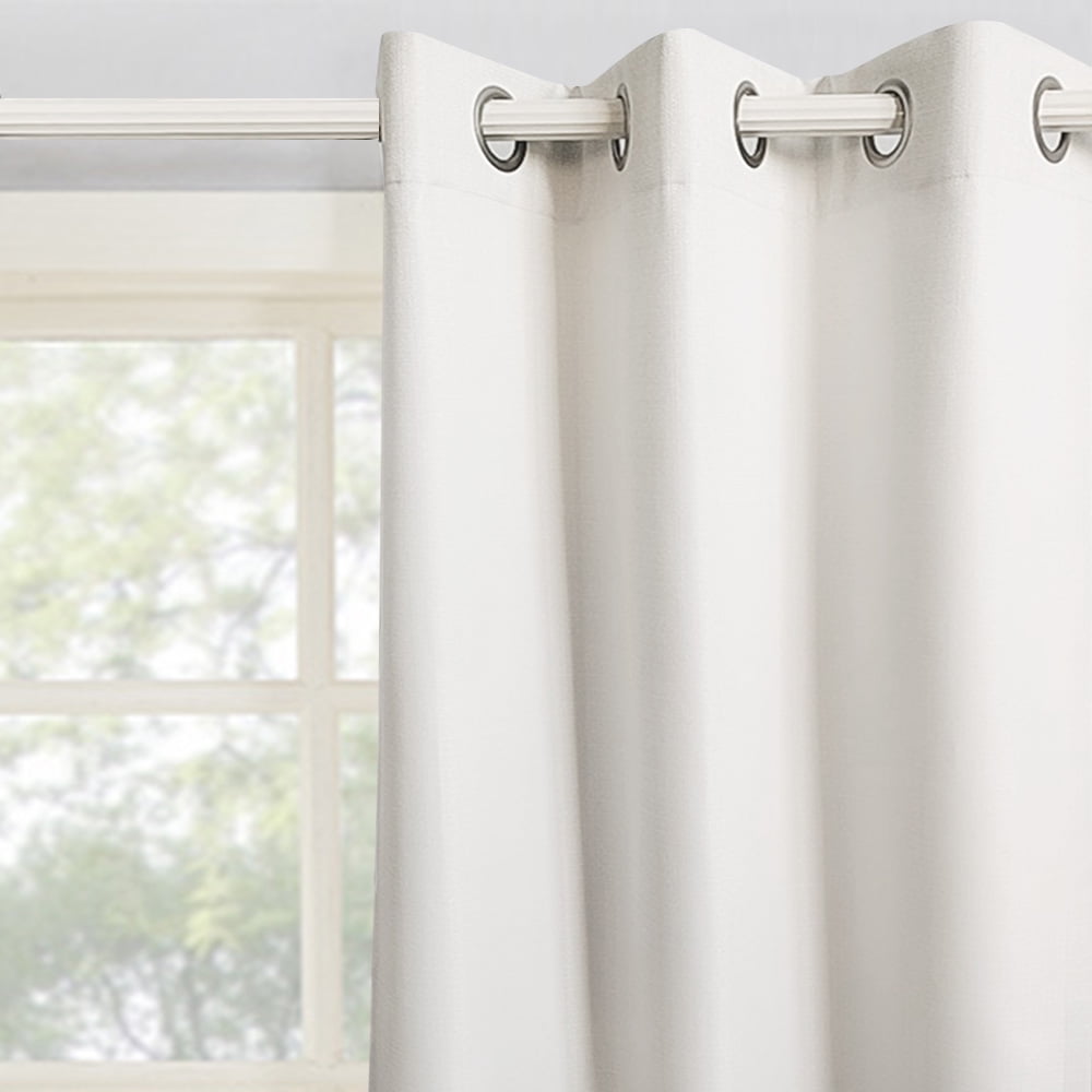 Mainstays Blackout Grommeted Curtain Panel Pair, Set of 2, White, 37