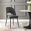 Modway Rouse Upholstered Fabric Dining Side Chair in Black Beige