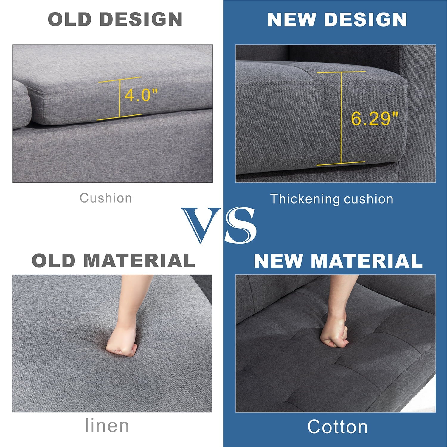 Sobaniilo 63 '' Small Modern Loveseat, Mid-Century Fabric 2-Seat  Love Seat Sofa Chair Furniture for Living Room, Apartment and Small Space (Dark Gray)