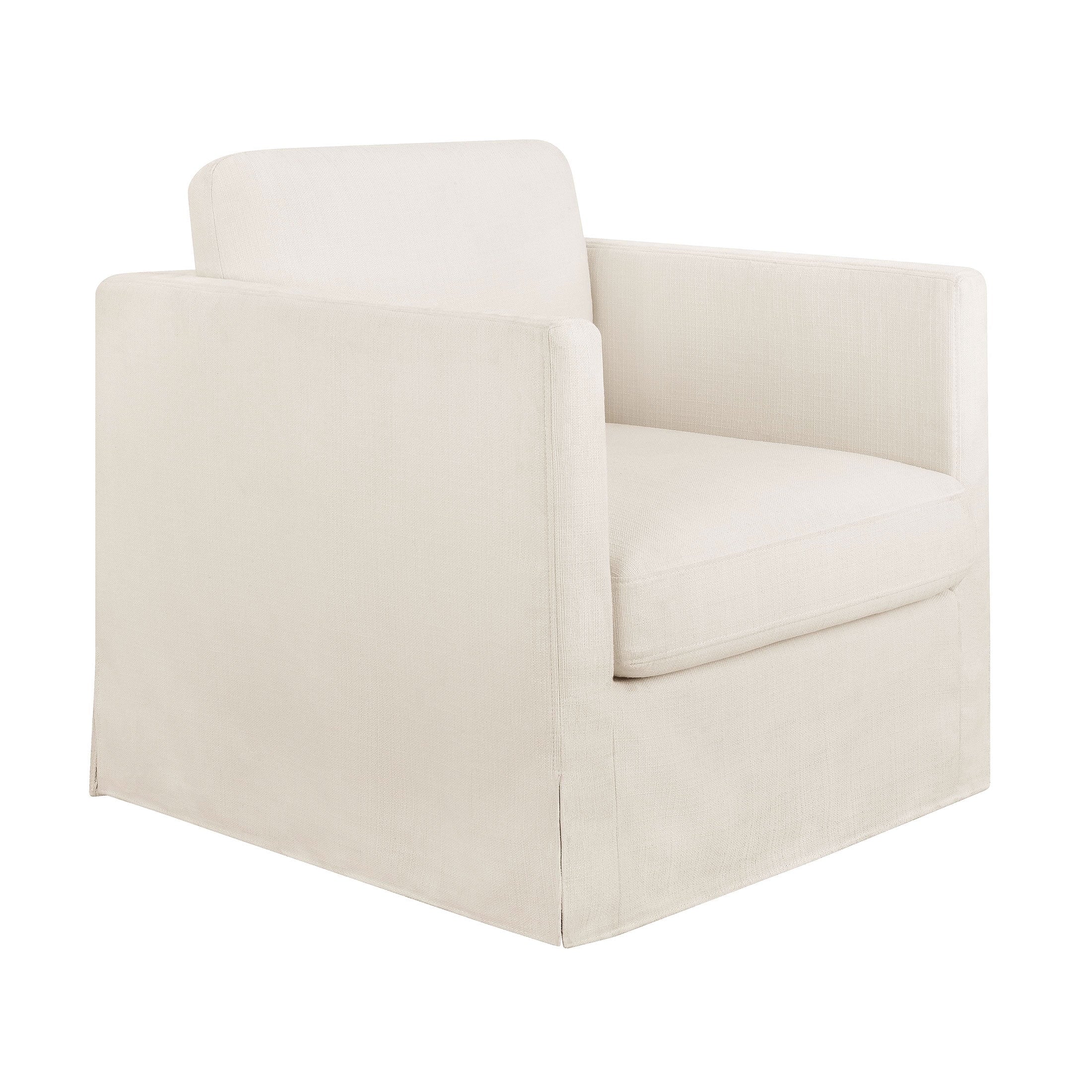 Better Homes & Gardens Waylen Slipcover Swivel Chair, Cream, by Dave & Jenny Marrs