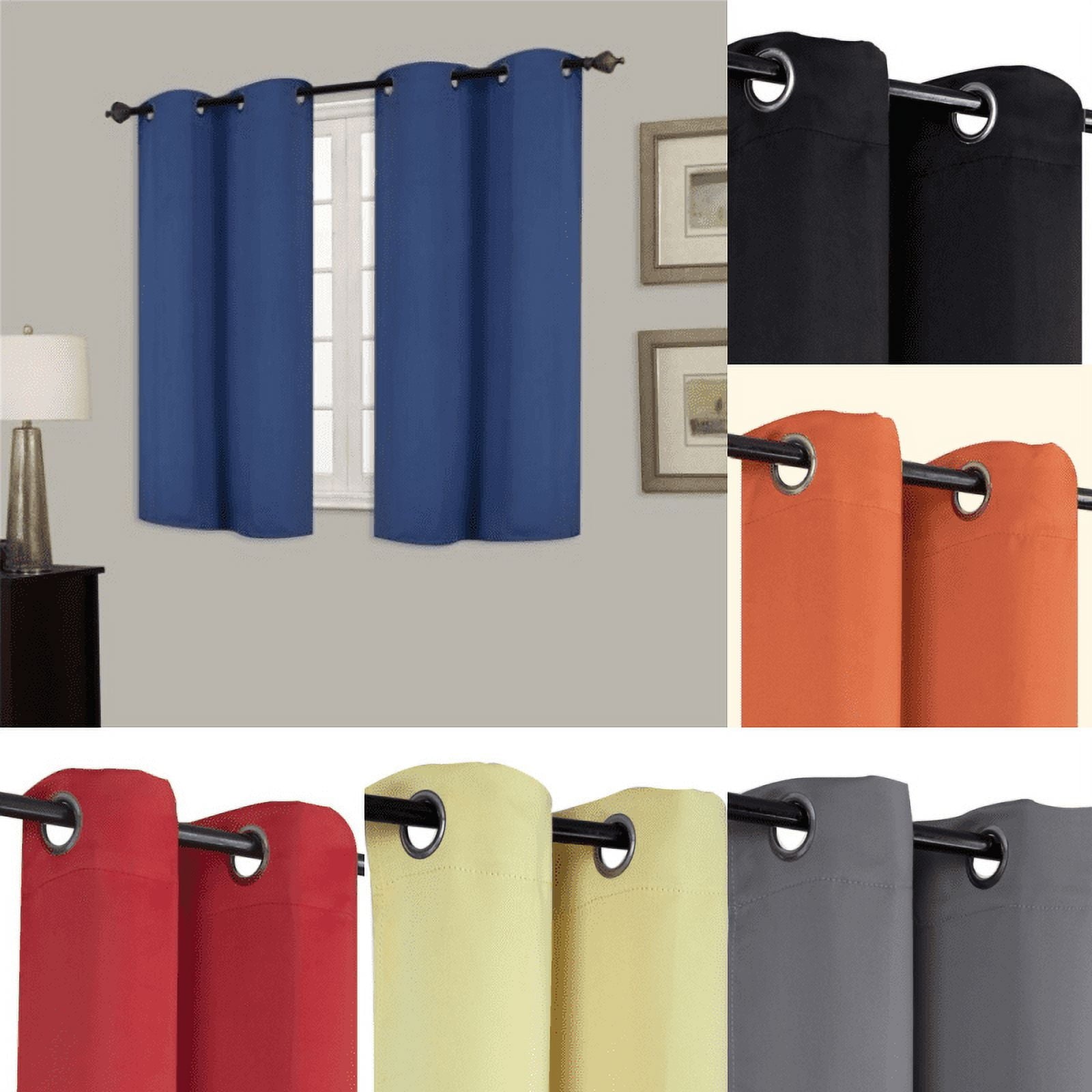 1 PANEL SOLID THERMAL 100% BLACKOUT GROMMET BATHROOM WINDOW CURTAIN DRAPE 54 K54