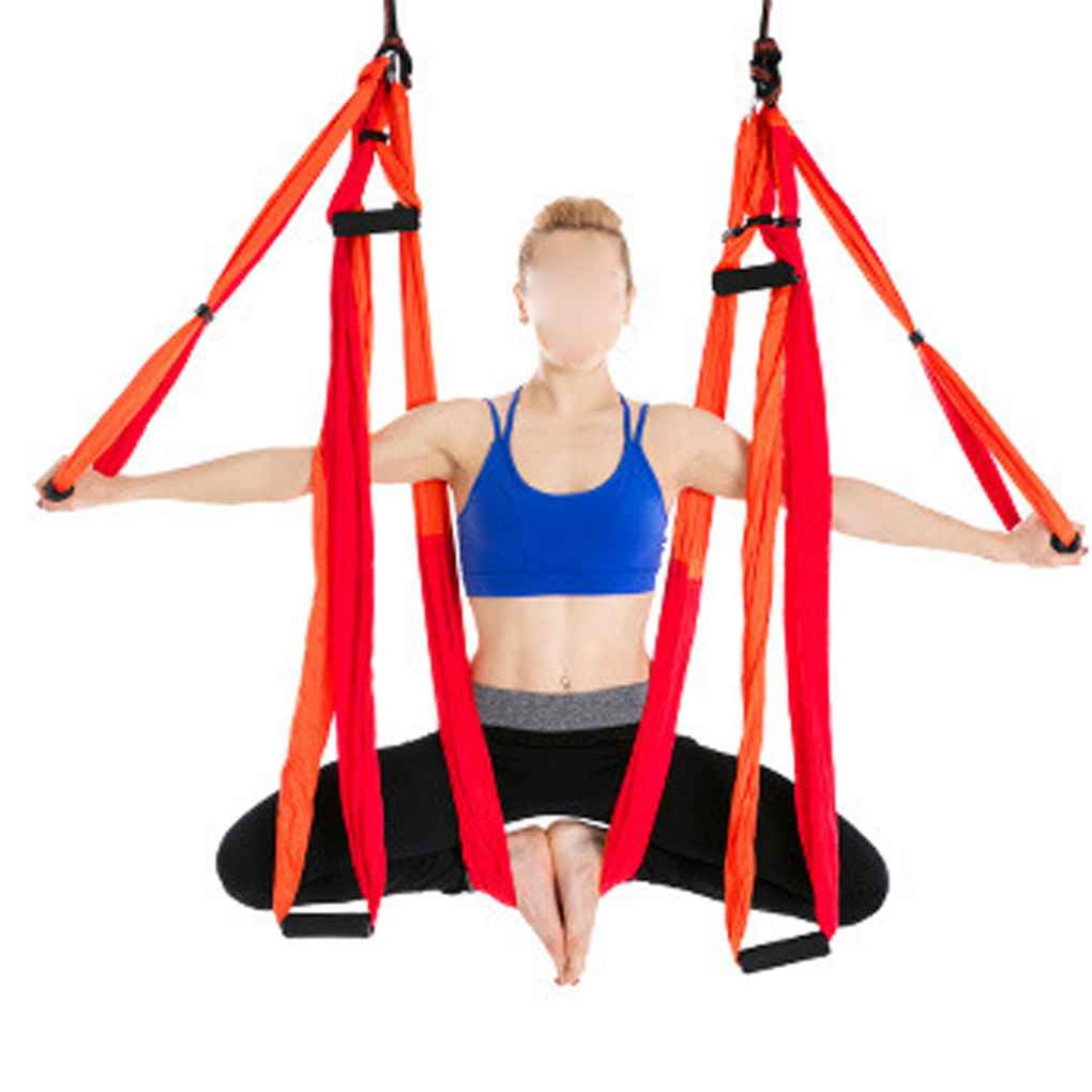 Aerial Yoga Swing Flying Hammock Set Anti-Gravity 6 Hand Grip Hanging Chair Kit Fitness Pilates Swing Belt