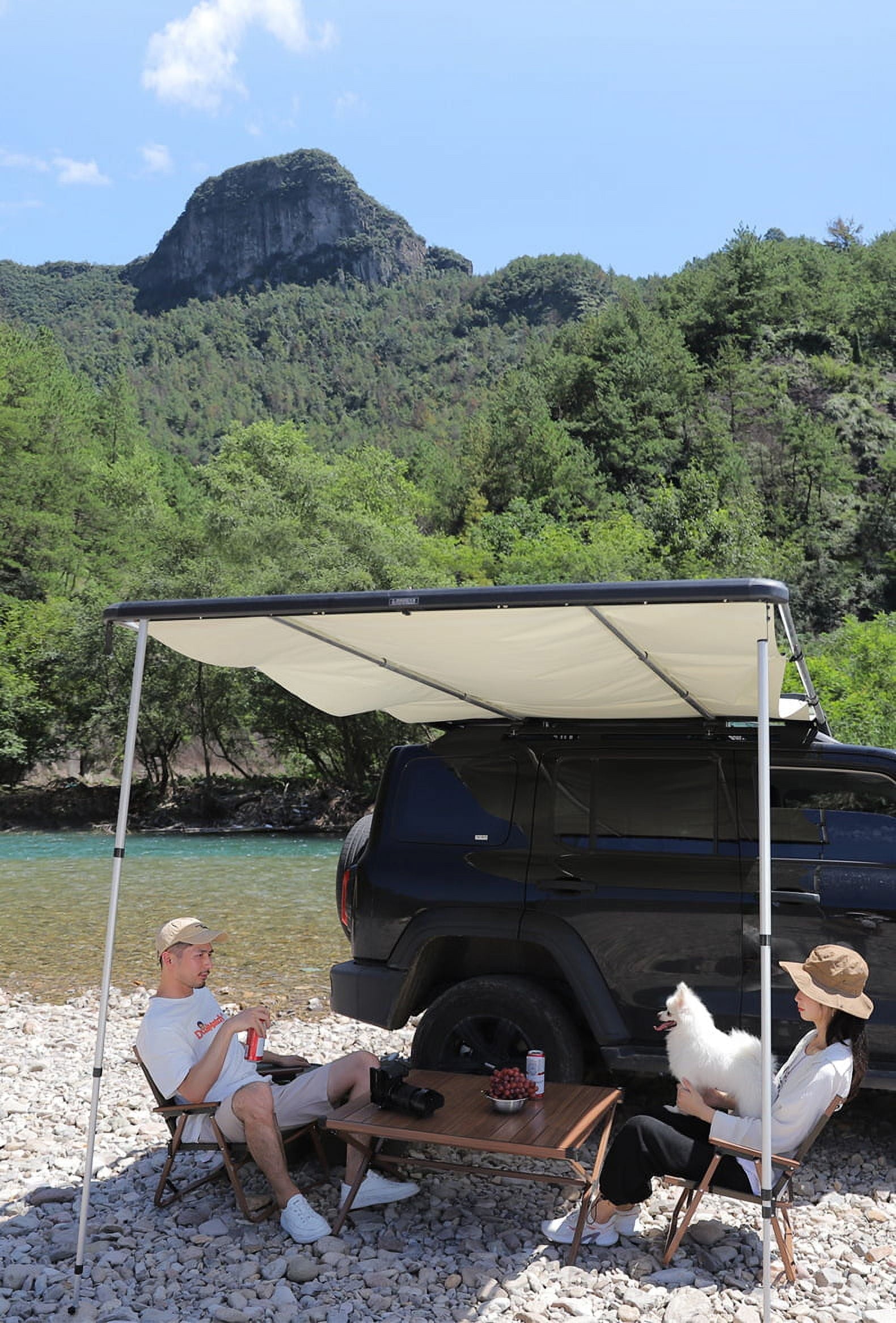 Ozark Trail Aluminum Roll-Top Camping Table, Dark Brown