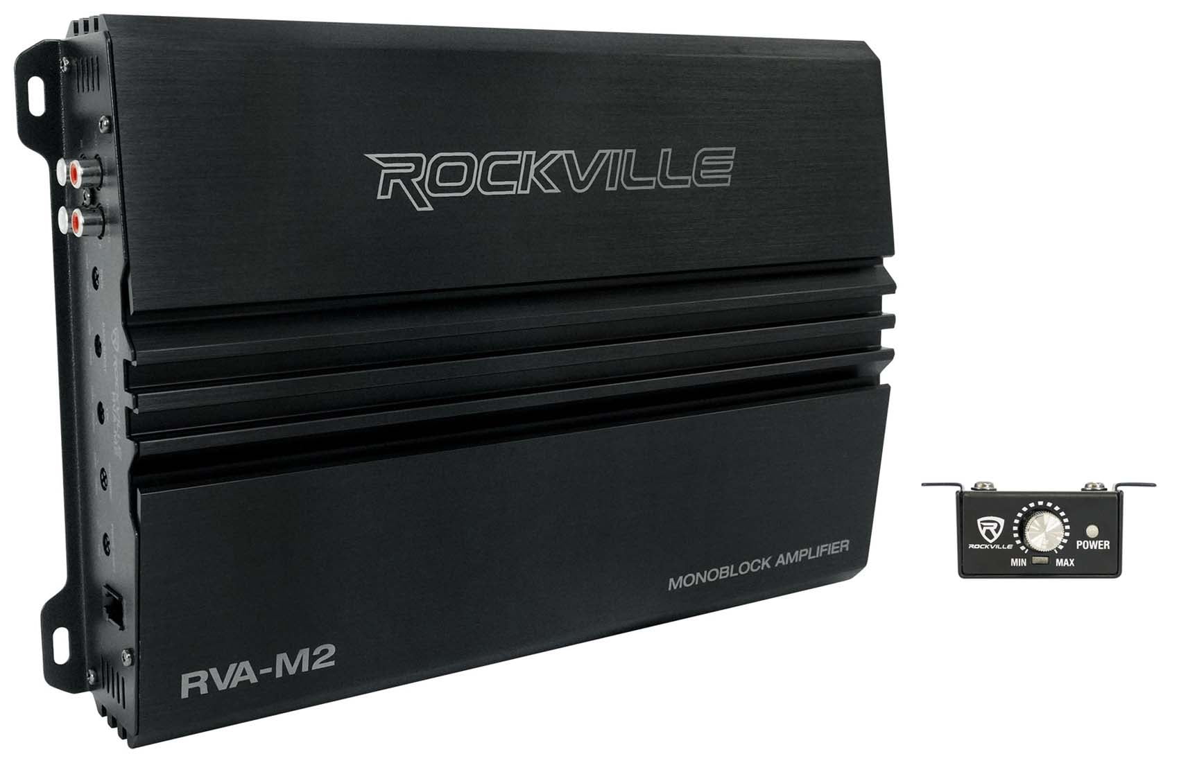 Rockville RVA-M2 2500w Mono 1 Ohm Car Amplifier+Bass Remote+Amp Wire Kit