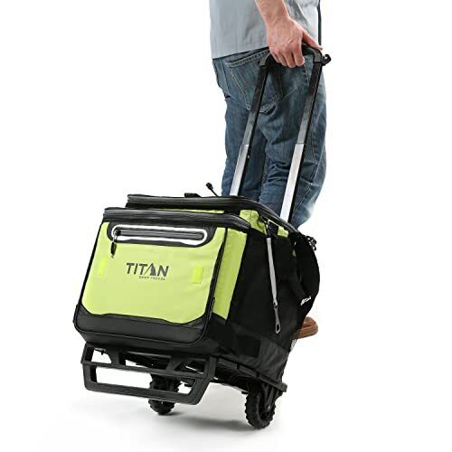 Titan Deep Freeze Wheeled Cooler - 60 Can Rolling Cooler - Citrus Green - Coo...
