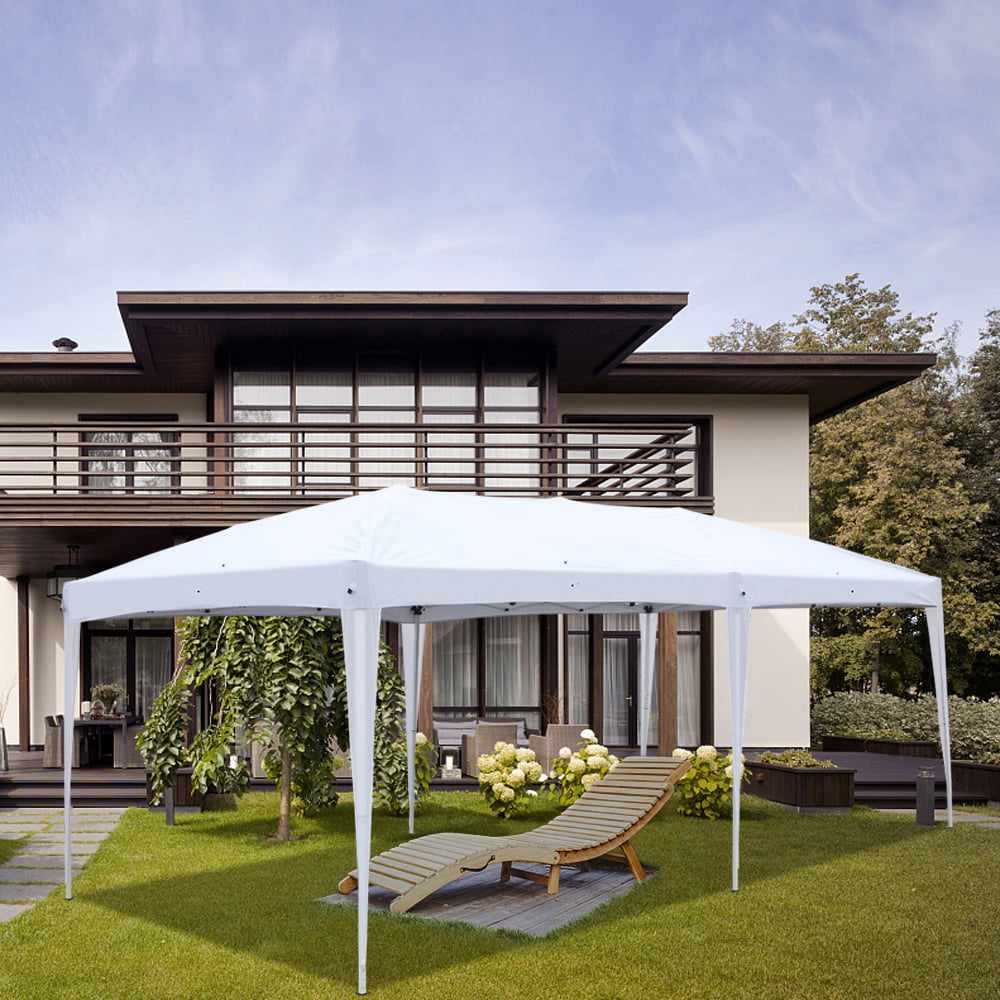 UBesGoo Easy Pop Up Canopy Party Tent, 10 x 20-Feet, White with 4 Removable Sidewalls