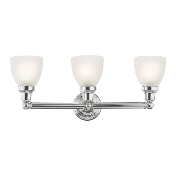 Classic 3 Light Polished Chrome Bath Vanity Light