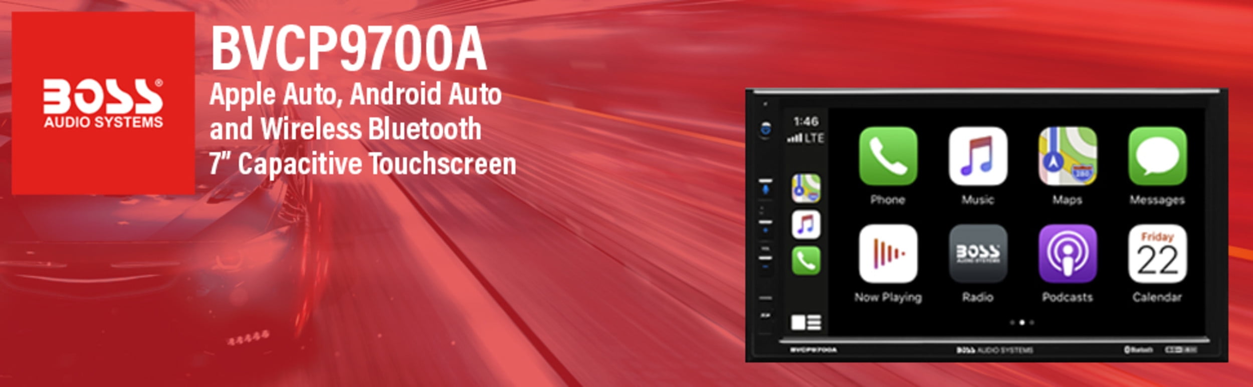 BOSS Audio Systems BVCP9700A 2 Din Apple CarPlay Android Auto Car Stereo System