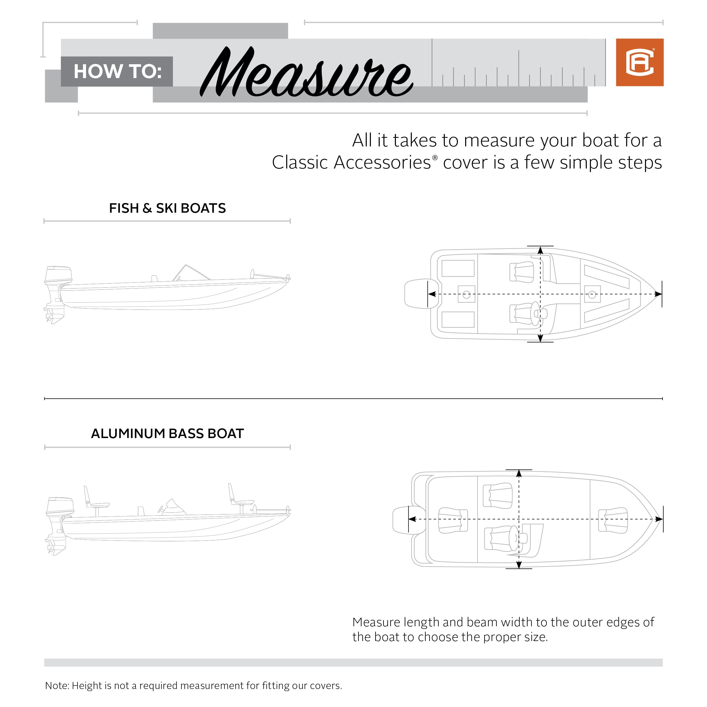 Classic Accessories StormPro Heavy-Duty Boat Cover, Fits boats 16 ft - 18.5 ft long x 98 in wide