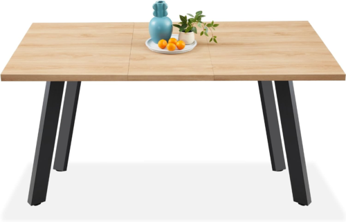 Extendable Dining Table 47 to 63In Modern Large Expanding Kitchen Table up to 6