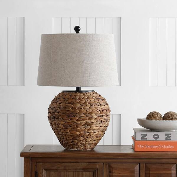 Alaro 24.5 in. Banana Leaf Basket LED Table Lamp, Natural