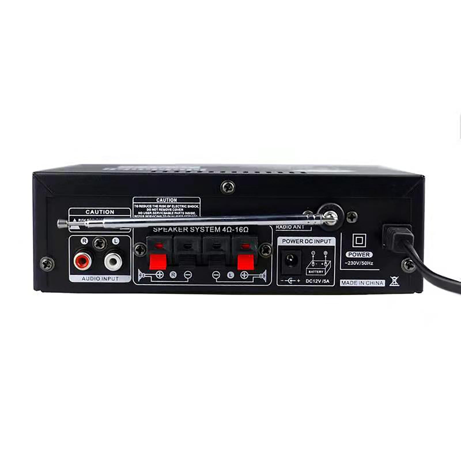 SOONHUA 600W Wireless Bluetooth 5.0 Stereo Audio Amplifier, with Bluetooth LCD Digital Display Stereo Receiver for Home Theater Speakers, Bass & Treble Control, USB/SD/RCA/MIC/FM in, Remote