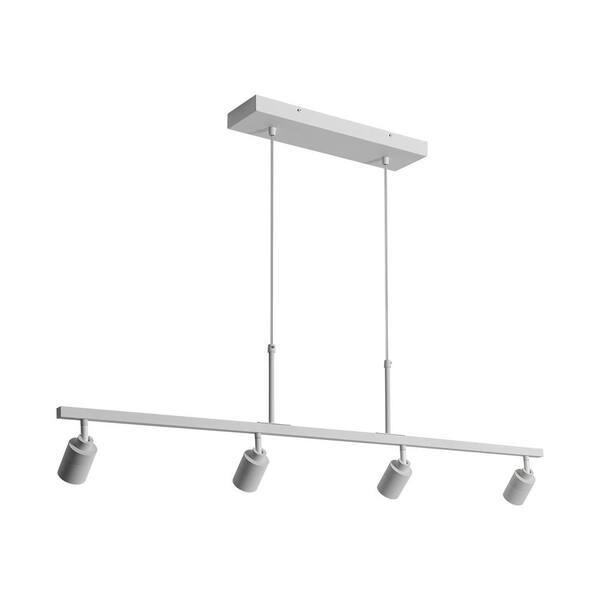 7-Watt, 3000K, 4 Heads, White And Gold, 1960 Lumens Adjustable Hanging LED Fixed Track Pendant