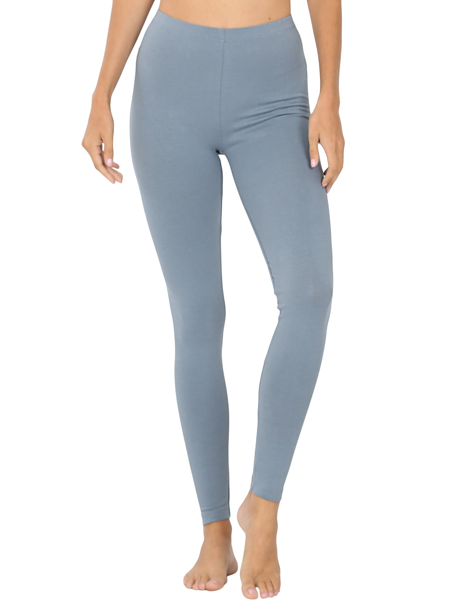 2 Packs of TheLovely Women Premium Cotton High Waist Full Length Leggings