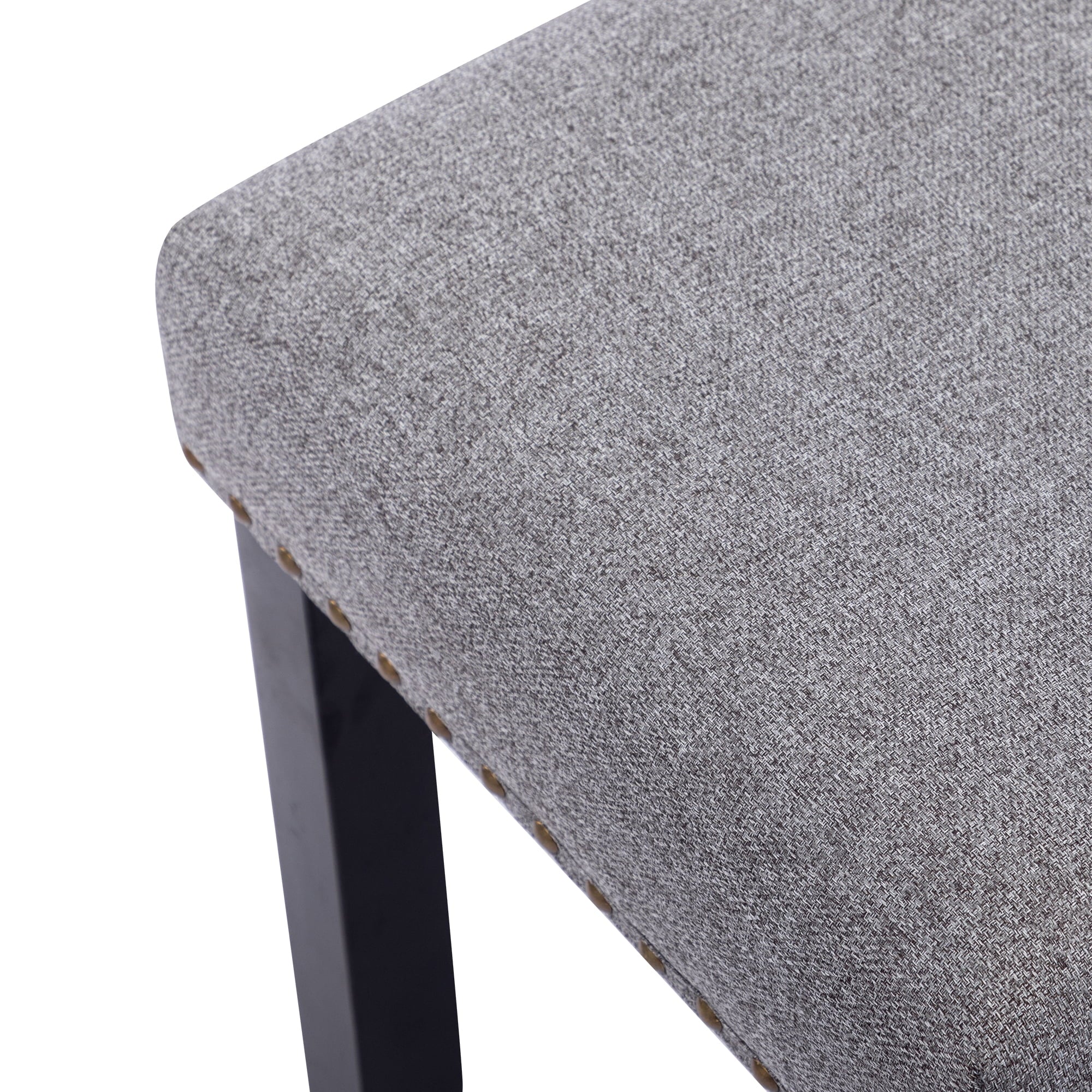 Duhome Upholstered Bench with Nailhead Trim, Dining Bench Entryway Bench End of Bed Bench Footstool with Wood Legs, Linen Gray