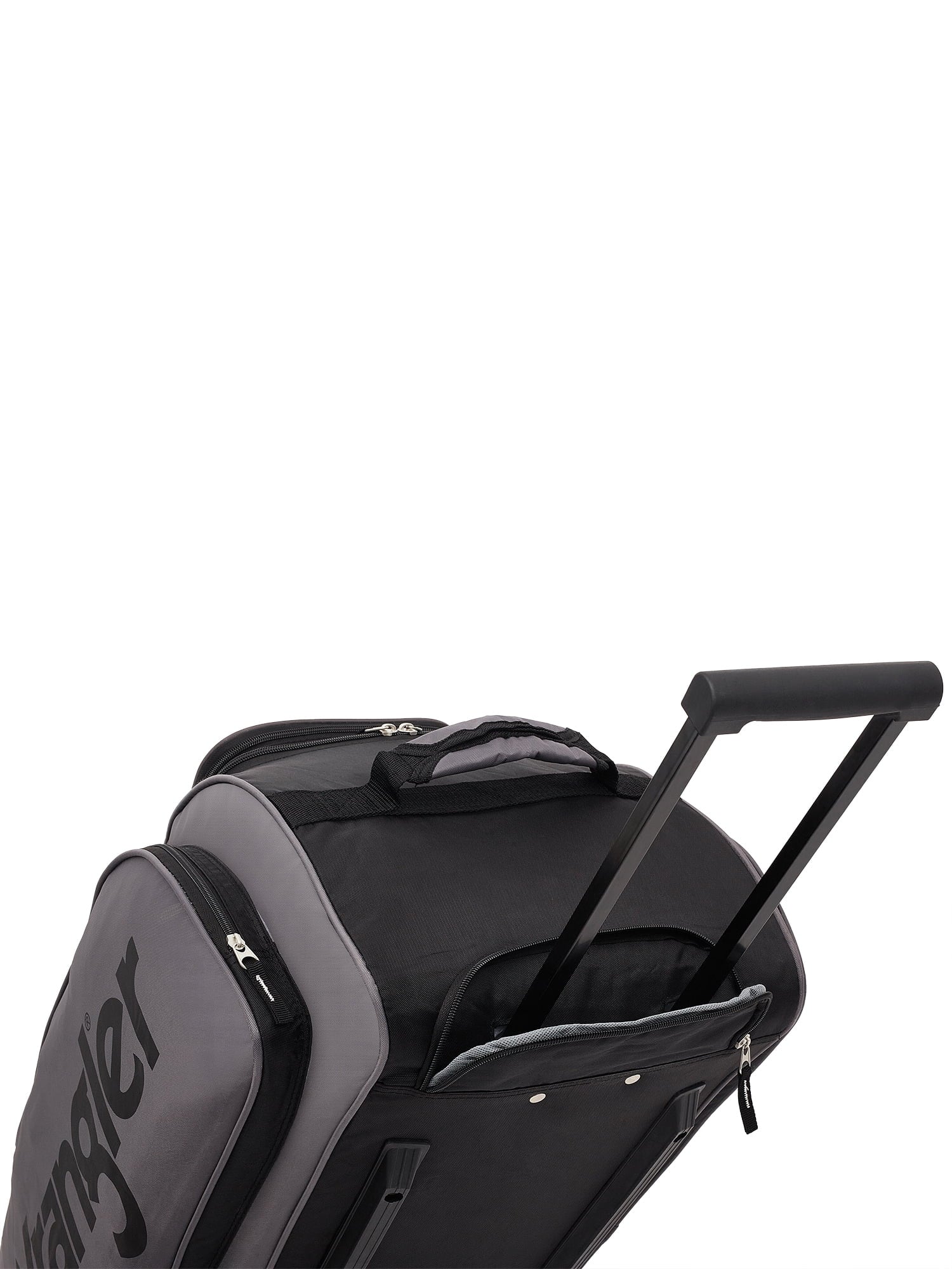 Wrangler 30” Multi-Pocket Rolling Duffel w/ Telescopic Handle, Gray