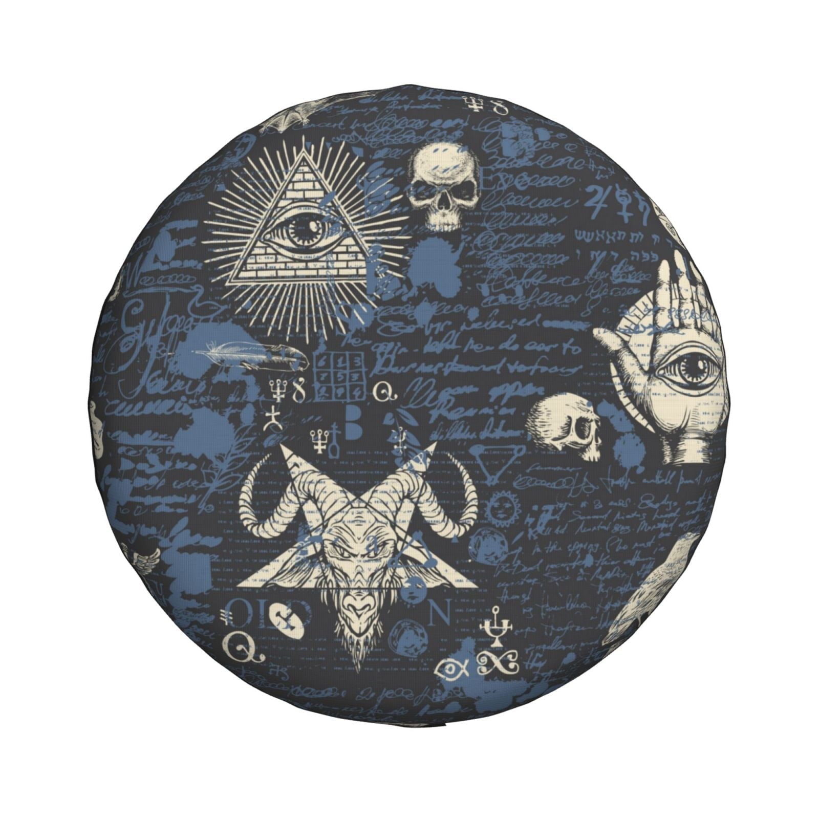 DouZhe Waterproof Spare Tire Cover, Occult Gothic Skulls Eyes Prints Adjustable Wheel Covers Fit for Jeep Trailer RV SUV Car, 15 inch