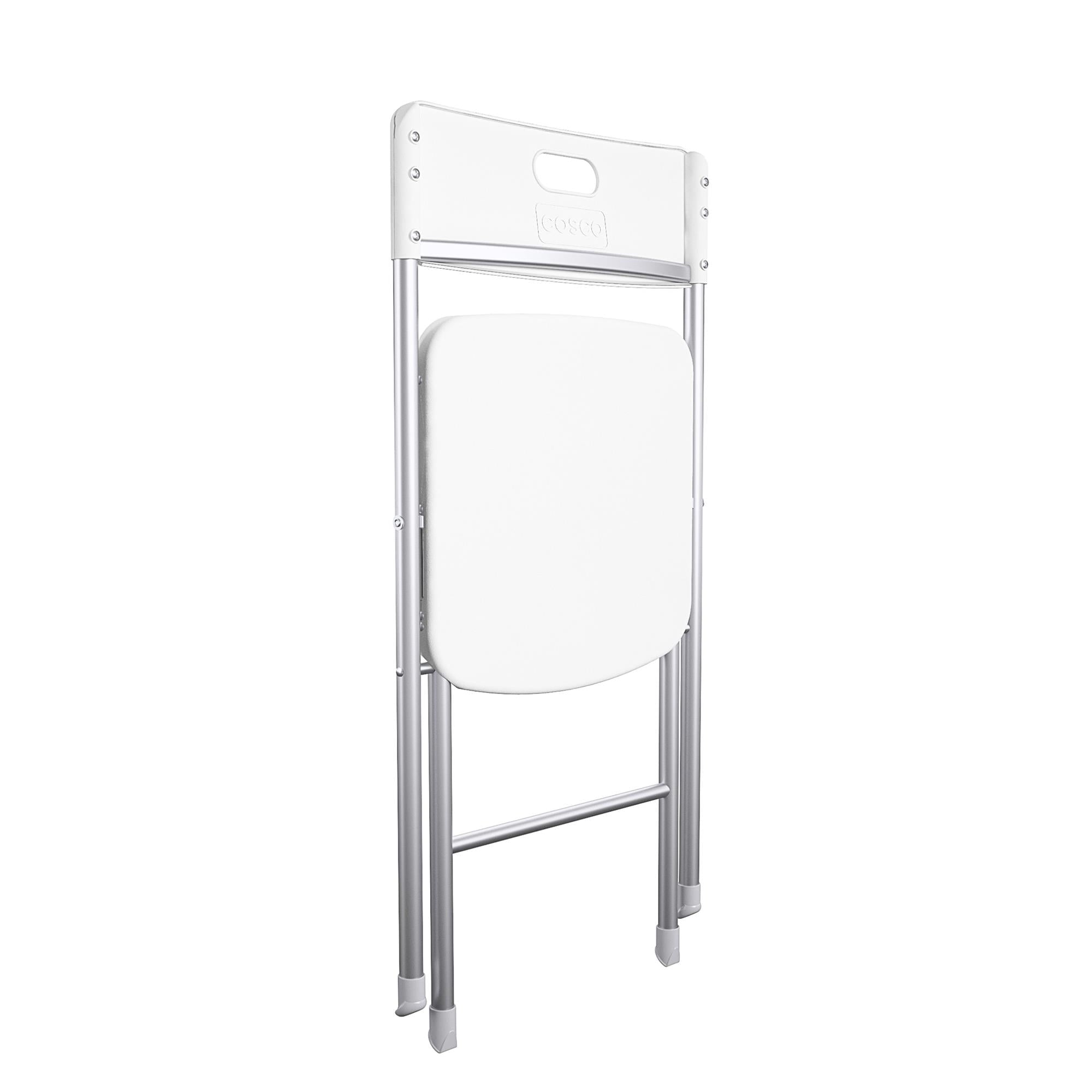 Mainstays Resin Seat & Back Folding Chair, White, 4-Pack