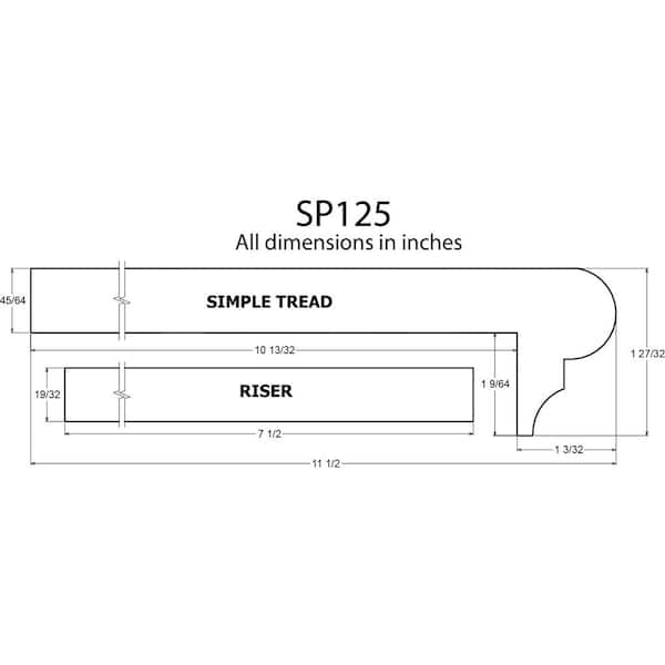 48 in. x 11-1/2 in. Unfinished Oak Retread and Riser